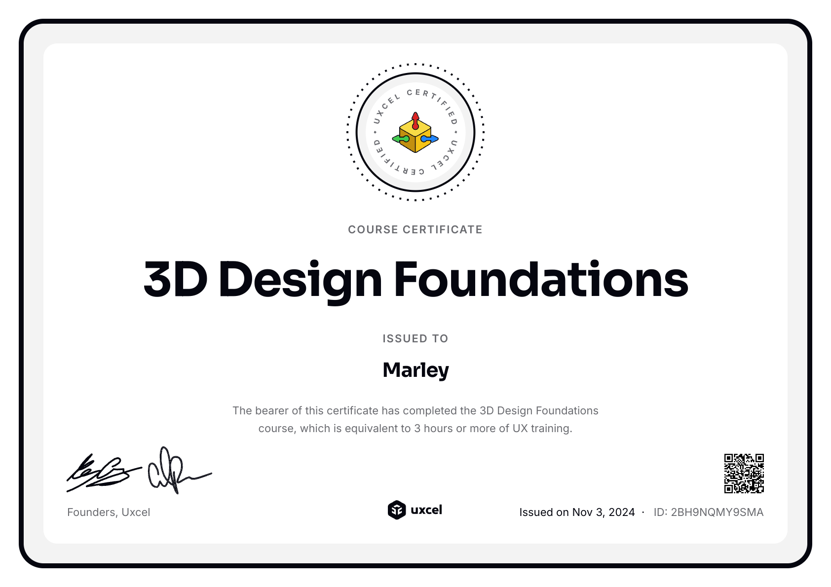 Marley's certificate